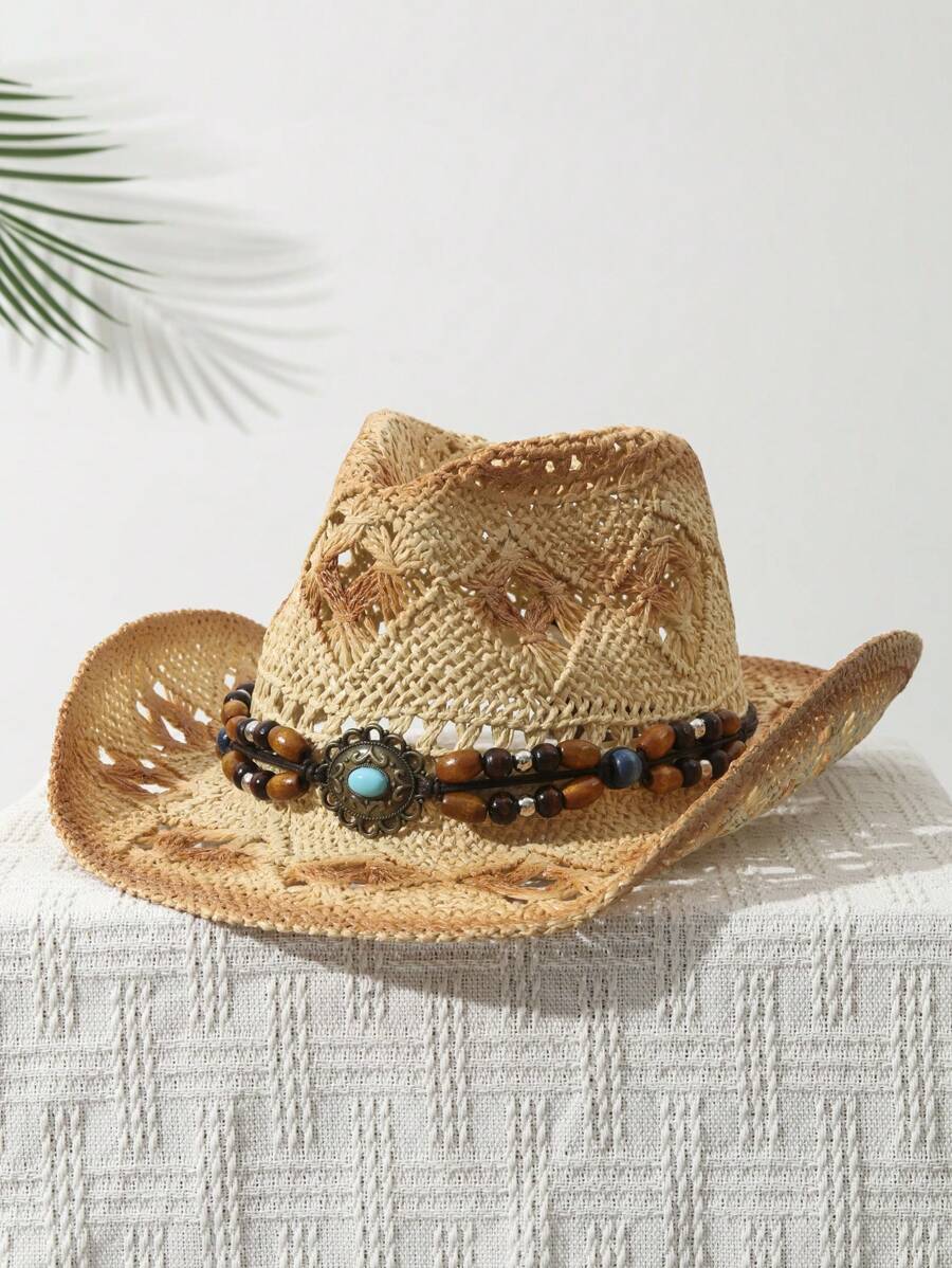 قبعة كاوبوي للجنسين بحافة عريض - مراجعة Cowboy Hat Straw وسعره